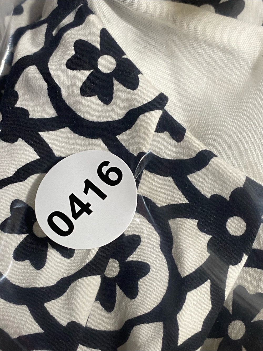 Chaps Black and White Geometric Print Dress/yellow belt - Picture 8 of 8